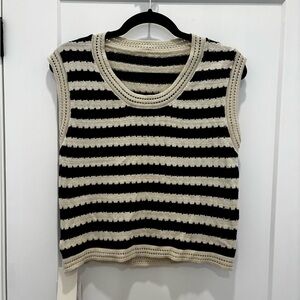 COMMENSE | Crochet Knit Sweater Vest NWT